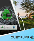 12V DC Self Priming Water Pump with 3.5 GPM Flow and 45 PSI Pressure Green Plastic Diaphragm Pump near campsite
