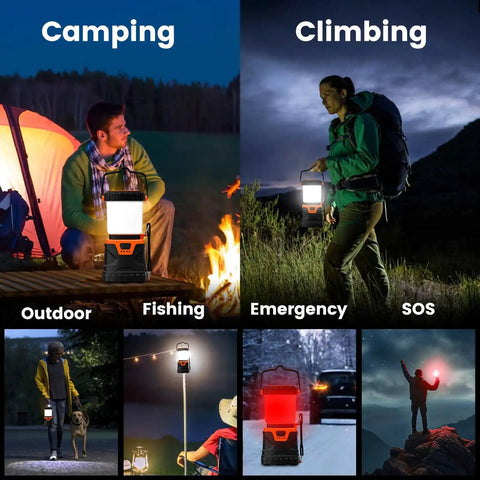 Image showing Ultra Bright LED Camping Lantern Rechargeable 1000LM With 5 Lighting Modes IP44 Waterproof 4400mAh for various uses.