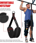 Man using Heavy Duty Pull Up Resistance Bands 260 Lbs for Door Frame Bar Training with foot strap for assisted pull ups