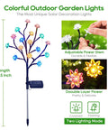Solar Garden Lights Outdoor Decor 4 Pack With Constant And Flashing Modes, Waterproof Multi Color Pathway Lawn Lights with length shown