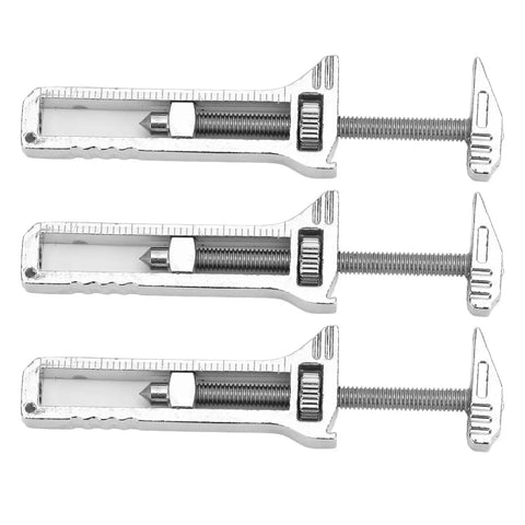 Three Pocket Size Mini Multitool Wrench With Bottle Opener, Adjustable Caliper, Nail Puller on white background