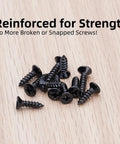 Reinforced screws for Half Inch Overlay Black Cabinet Hinges For Face Frame Cabinets, 50 Pack 25 Pairs, self-closing hinges