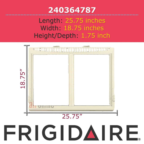 OEM Drawer Cover Replacement For Fridge Drawers 240364787 with dimensions 25.75x18.75x1.75 inches