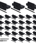 400 Pack Heavy Duty Hidden Deck Fasteners For Composite Board Installation With Screws And Dual Clip Variations on display.