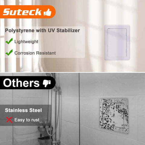 Plastic Access Panel For Drywall Ceiling 4 X 6 Inch Reinforced Plumbing Wall Access Doors Removable Hinged White comparison