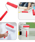 Premium Textured Rubber Paint Roller For Wall Decor And DIY Room Makeovers Featuring A Crystal Clear Embossed Design in hand painting a wall.