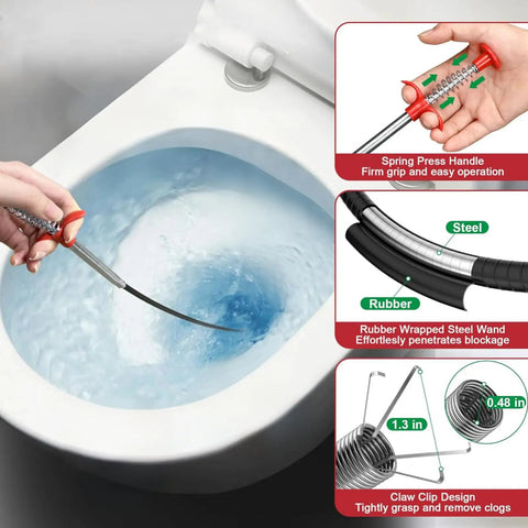 Flexible Four Claw Drain Grabber Reacher Tool Drain Snake For Hair Clogs And Debris In Kitchen Sink Bathroom Shower Tub And Toilet With Extendable Hose And Bendable Claws For Easy Clog Removal And Quick Clean