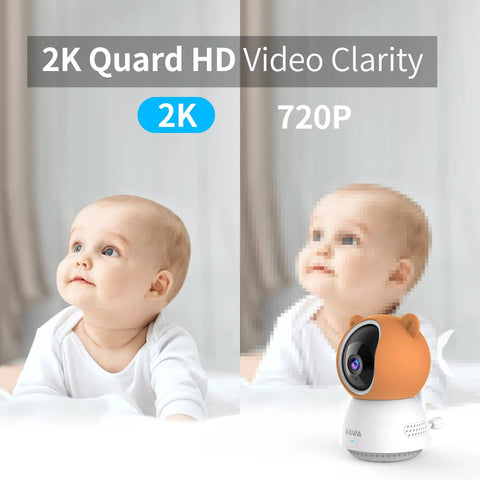 2K Addon Baby Camera For S7 Compatible Video Baby Monitor With Camera And Audio No WiFi Loop Recording 110 Degree Wide Angle