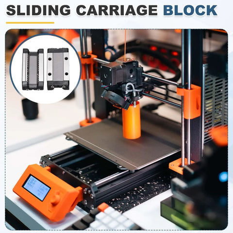 3D printer setup with MGN9H Linear Bearing Carriage Block with Mini Guide and Wrench for 9mm Linear Motion Rails, CNC ready