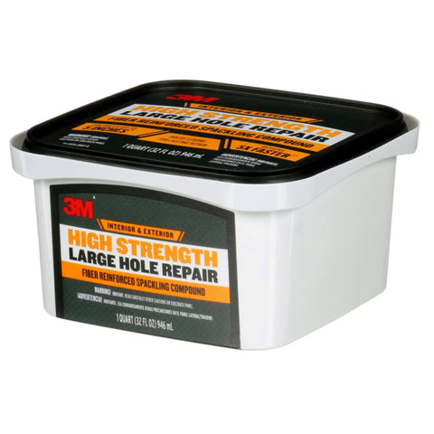 Heavy Duty Fiber Reinforced Spackling Compound 32 Oz Quick Patch For Large Holes 3 To 5 Inches In Drywall Plaster Stucco Concrete