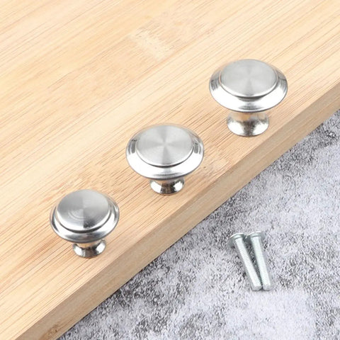 12 Pack 304 Stainless Steel Single Hole Cabinet Drawer Handles With Screws Silver Dome Shaped Door Pulls