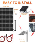 Easy to install 12V 30W Solar Panel Battery Charger With Built In UltraSmart MPPT Controller Waterproof Battery Maintainer in use