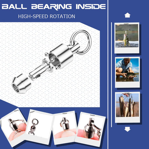 Tough As Nails Heavy Duty Snap Swivel Set With Stainless Split Rings And Ball Bearing Swivels For Freshwater And Saltwater Fishing 25 Pcs 50 Lb Capacity Smooth Rotation And Line Twist Reduction, stainless fishing swivel