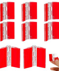 Dope Self Adhesive Clear Acrylic Hinges Pack of 16 for DIY Boxes and Display Stands, Red Transparent Hinges shown