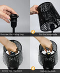 Assembly steps for 3 Level Dimmable Touch Table Lamp Black Metal Tree Pattern Shadow Bedside Cozy Night Light For Kids Vintage Accent Decor For Bedroom Living Room Mood Lighting In Small Spaces