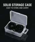 KATA 6-piece hole saw kit in clear plastic case with black hole saws, mandrels and hex key