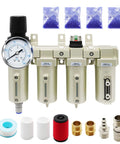 Front view of an Industrial Four Stage Gas Drying System With Coalescing Filter And Desiccant Dryer Auto Drain For Paint Spray And Plasma Cutter
