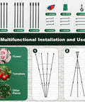 Outdoor And Indoor Garden Trellis With 47 Inch Obelisk And Tomato Cage Two Easy Setup Options Rustproof Plant Support diagram