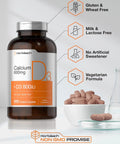 Calcium 600 Mg With Vitamin D3 Coated Caplets for Women and Men, Vegetarian, Non GMO Gluten Free Supplement, 500 Caplets