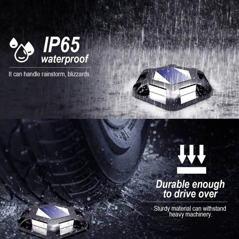Solar Dock Lights 8 Pack Waterproof Outdoor LED Aluminum Path Lights For Driveways And Gardens in rain and under wheel
