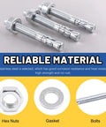 Six Piece Wedge Anchors Three Quarter Inch By Six Inch Zinc Plated Heavy Duty Concrete Fasteners Carbon Steel Construction Ideal
