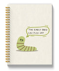 Funny Green Worm Spiral Notebook For Work Office Humor Gifts And Gag Gift For Coworkers Practical Journal Cover with Quote