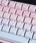 Cute Bubble Cat Wireless Mechanical Keyboard Hits Different With Creamy 75 Percent Layout Hot Swappable Switches close-up keycaps design.