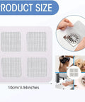 Ten Pack Square Disposable Shower Drain Hair Catcher Stickers show 3.94 inch size with grid design for effective hair trapping.