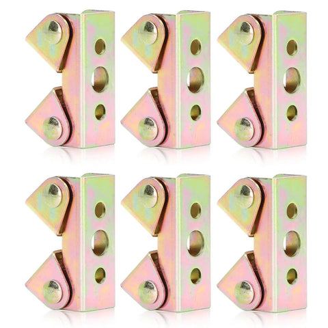 Six Piece Magnetic Welding Clamps Set V Type Fixture In Stainless Steel for round or flat surfaces, front angle view.