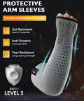 Cut Resistant Arm Sleeves For Work And Gardening, Protective Arm Protectors For Men With Thumb Hole, Extra Large, Durable HPPE And Glass