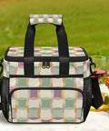 Geometrical Purple Insulated Picnic Backpack Tote For Women And Men Large Main Compartment Keeps Food Fresh All Day On The Go