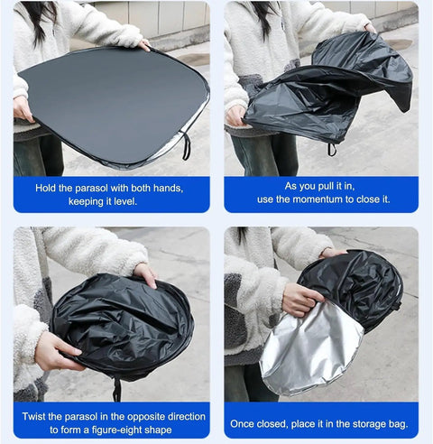 Kick Summer Heat To The Curb With This Sick Reflective Laser Windshield Sun Shade For Tesla Cybertruck Plus Cyberbeast 2023 Through 2026, foldable