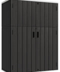 Outdoor Vertical Storage Shed 57 Cu Ft Waterproof Resin Cabinet For Garden Patio Backyard, lockable, weather-resistant