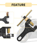 Upgraded Motorcycle Chain Breaker Tool Set With Replacement Thimble for 420 428 520 525 528 530 Chains, close-up features view