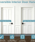 Heavy Duty Privacy Door Knobs 6 Pack In Oil Rubbed Bronze Wave Style Zinc Alloy Reversible Interior Door Levers on white doors