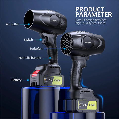 Image of Beast Of A Cordless Leaf Blower With 980000 RPM Turbine Motor, 21V Dual 4.0Ah Batteries, highlighting design features