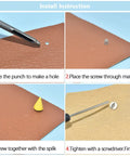 Badass Colorful Cone Spikes and Punk Metal Screwback Rivets Bullet Studs for Leather Craft installation steps.