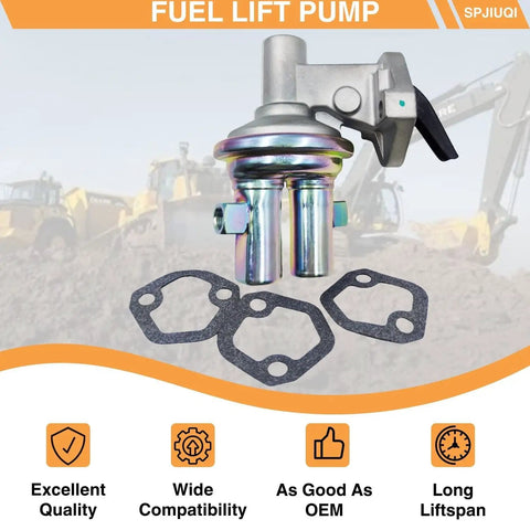 Fuel Lift Transfer Pump for John Deere Tractors 70 510 670 with gaskets, OE-Style Replacement Part for smooth delivery
