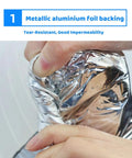 Metallic aluminum foil backing of Top Tier Heavy Duty Asphalt Roofing Tape With Aluminum Foil To Seal Leaks And Patch Cracks On Gutters Or Shingles Straight Up Waterproof Flashing Underlayment Roll That Really Gets The Job Done Fast.