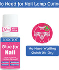 Ultra Fast Nail Glue For Nail Tips Acrylic Nails And Press On Nails With Built In Brush For Easy Application Fast Drying In Seconds Waterproof After Drying Long Lasting Bond That Stays 28 Days 8ml Twin Pack with no need for lamp.