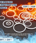 PTFE Flat Washers 60 Pack M13 White O Ring Sealing Gaskets displayed with temperature range info on a fire background.
