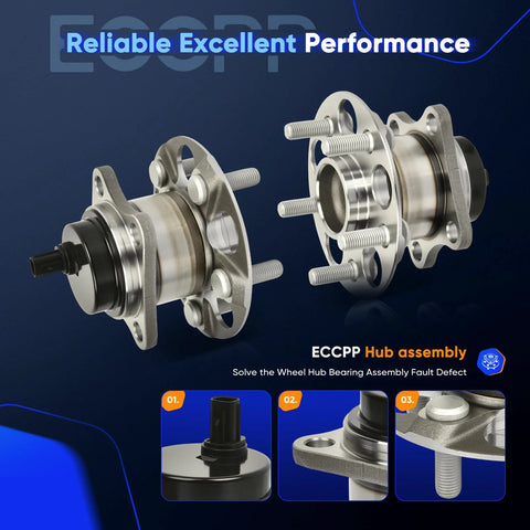 Wheel Hub And Bearing Assembly For Toyota Prius 2010 2015 And Prius Plug In 2014 2015 5 Lug Rear Pair With ABS Sensor
