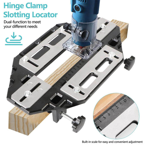 Pro Grade Door Hinge Adjustment Tool Kit With Template Jig And Concealed Hinge Locator for precise alignment on wooden doors