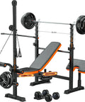 8 In 1 Weight Bench Set With Lat Pulldown And Leg Extension For Home Gym Full Body Strength Training Bench Press Rack