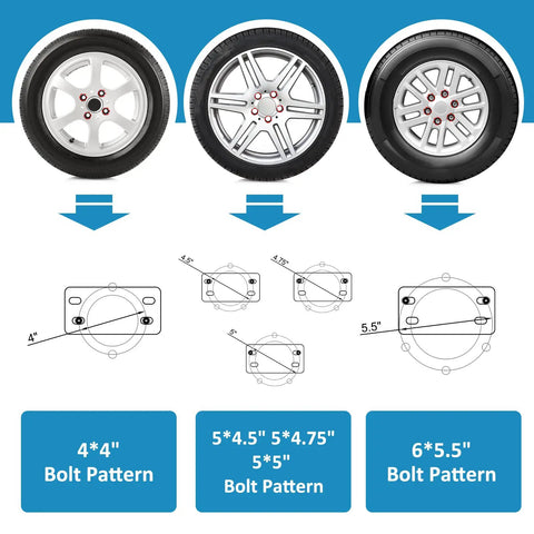 Beefy Spare Tire Carrier For Boat Trailers Sturdy Tire Mount Bracket with bolt patterns for 4, 5, and 6 lug wheels 4-6 inch.