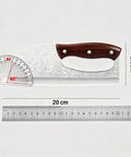 2 Piece Beast Mode Meat Cleaver Knife Set For Effortless Chopping, blade length 20 cm, wooden handle, carbon steel