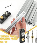Rugged Aluminum Drill Guide For Frame Assemblies And Cabinet Joinery, Straight Bore Hole Positioner With Scale, Precision Drilling Jig