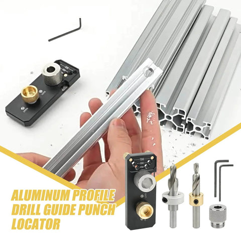 Rugged Aluminum Drill Guide For Frame Assemblies And Cabinet Joinery, Straight Bore Hole Positioner With Scale, Precision Drilling Jig