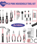 148 Piece Home Tool Kit With Portable Case, Ratcheting Screwdriver Set, Hex Keys, Pliers, Wrench, Voltage Tester, Tape Measure