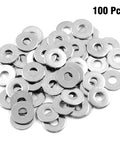 Pile of 100 Stainless Steel Flat Washer M6 16mm Outer Diameter 6mm Inner Diameter 1.5mm Thick 304 Stainless Steel Rustproof Hardware